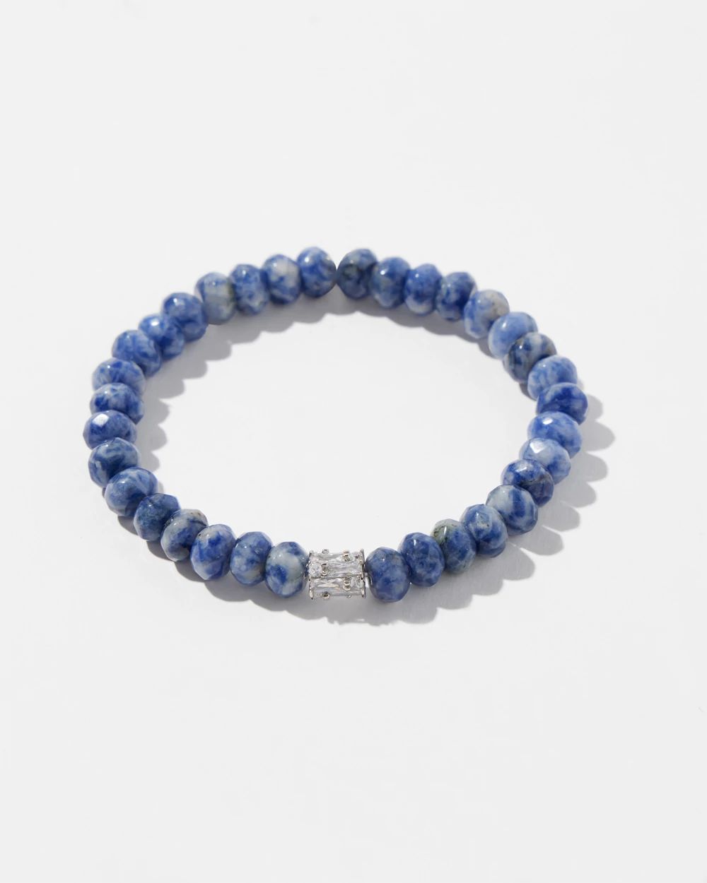 Sodalite Pavé Barrel Stretch Bracelet