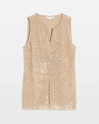 Sequin Beaded Notch Neck Tank click to view larger image.