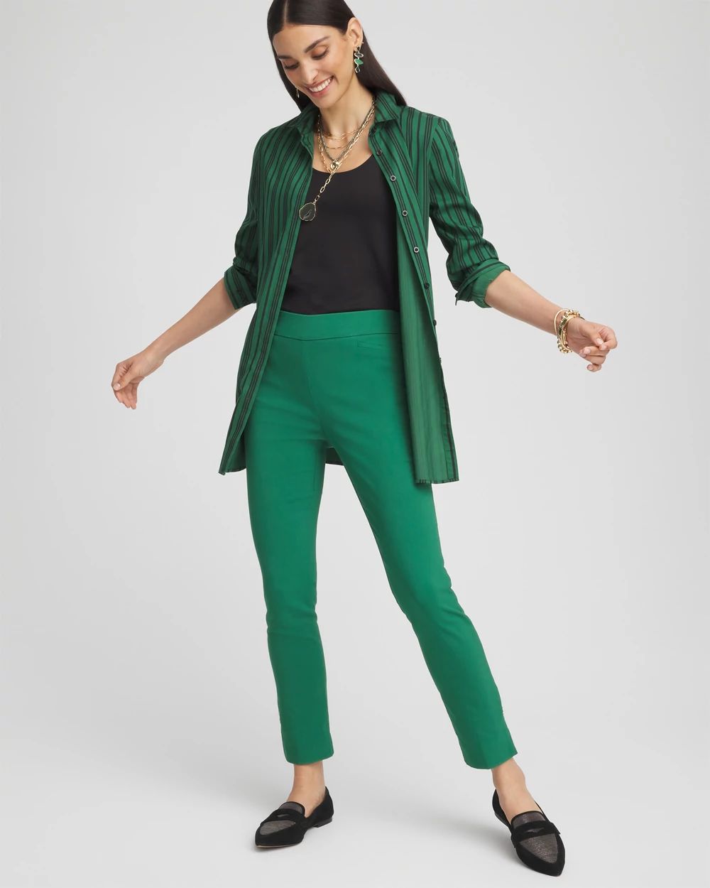 Brigitte Rivet Slit Ankle Pants