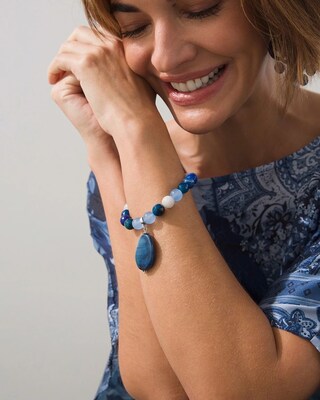 Agate Beaded Stretch Bracelet