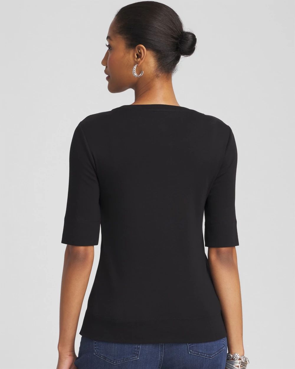 Caviar Bead Elbow Sleeve Tee
