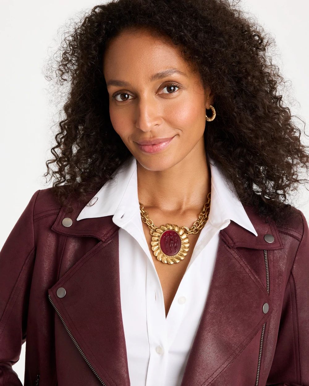 Statement Pendant Double-Strand Necklace click to view larger image.