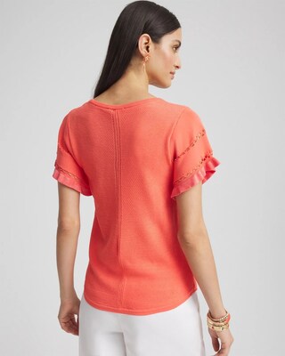 Cutout Short-Sleeved Pullover Sweater click to view larger image.