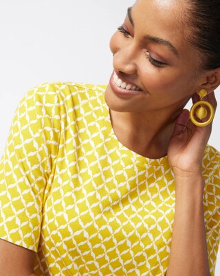 Warm Ikat Cotton Crew Neck Tee