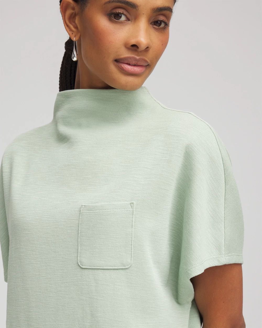 Zenergy® Beach Slub Funnel Neck Pullover Top