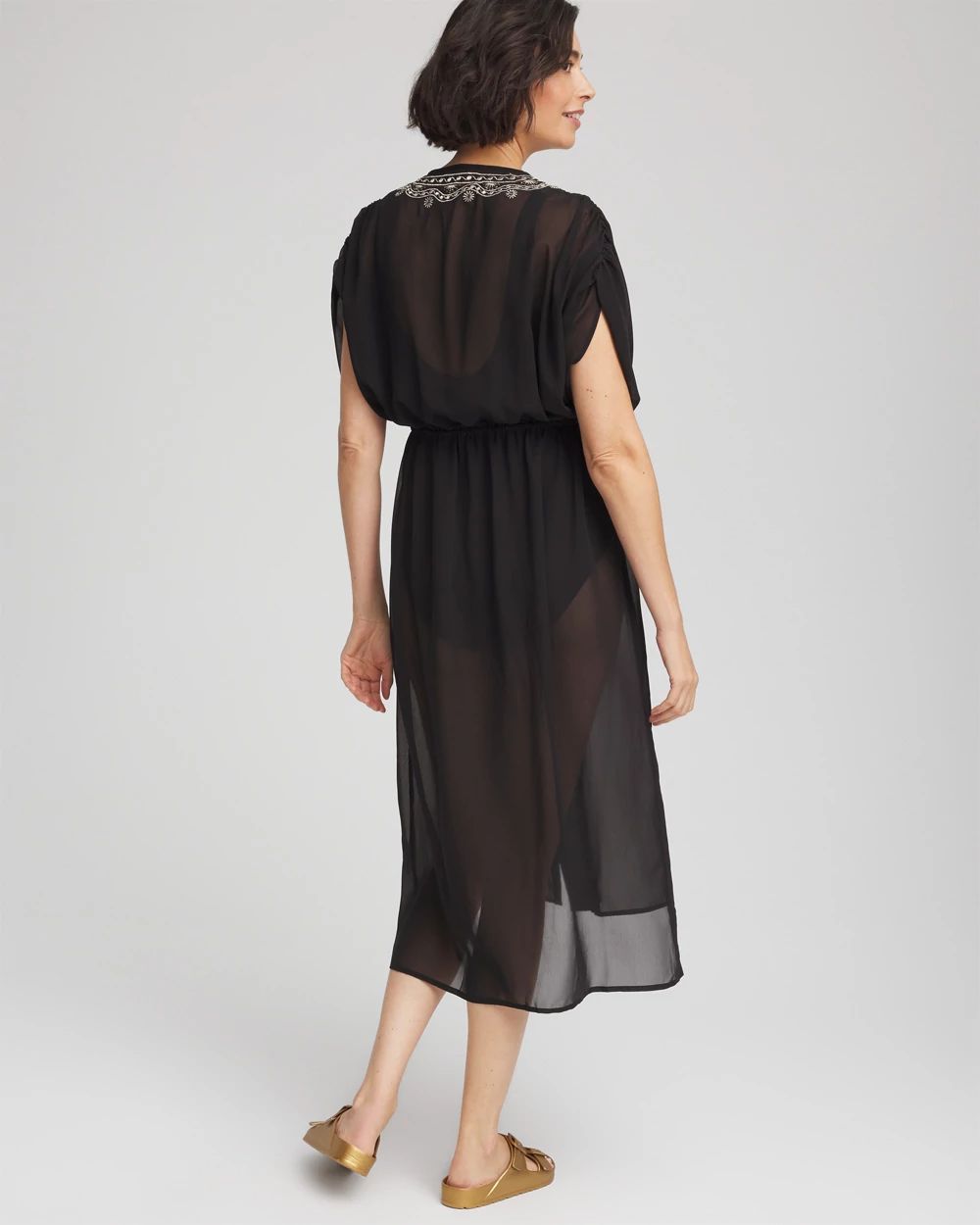 Miraclesuit® Beach Embroidered Long Kimono click to view larger image.