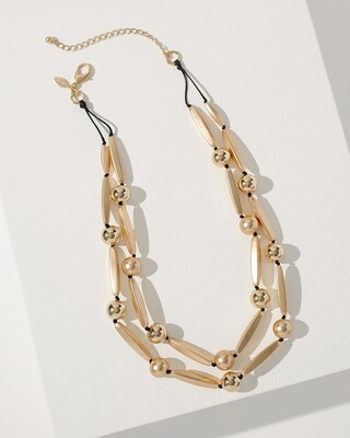Multi-Strand Gold Tone Short Necklace