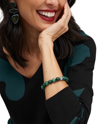 Jade Pavé Rondelle Stretch Bracelet