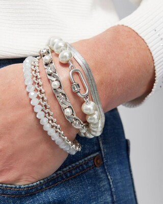 Faux Pearl Magnetic Bracelet