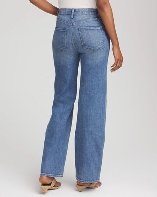 Appliqué High-Rise Wide-Leg Jeans