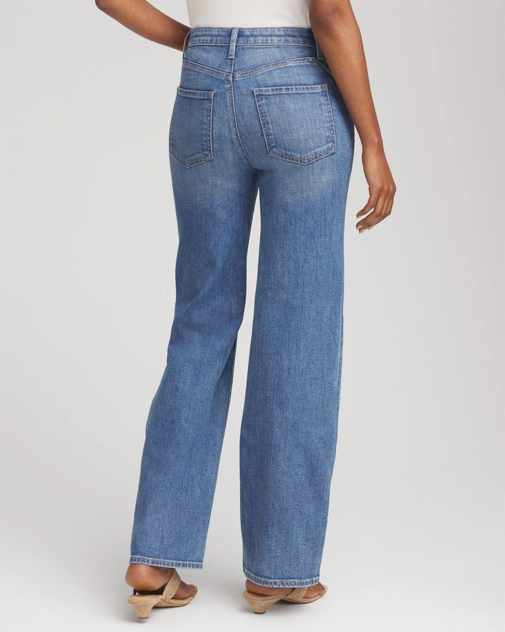 Appliqué High-Rise Wide-Leg Jeans