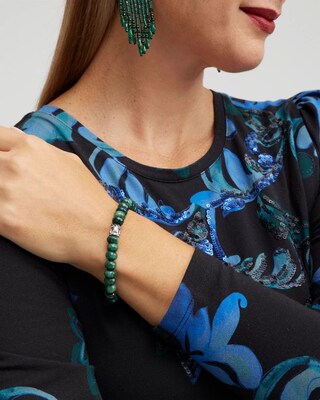 Jade Pavé Barrel Stretch Bracelet