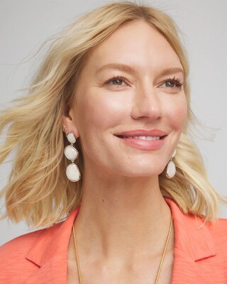 No Droop™ Genuine Jade Stone Drop Earrings