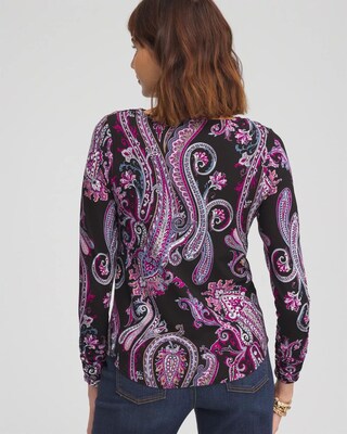 Touch of Cool™ Paisley Cowl Neck Tee click to view larger image.