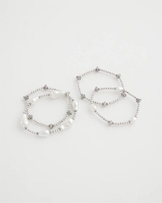 Faux Pearl Stretch Bracelet click to view larger image.
