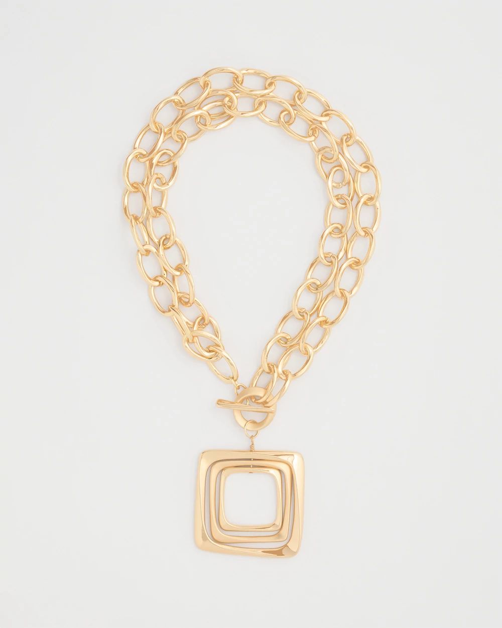 Adjustable Square Pendant Necklace click to view larger image.