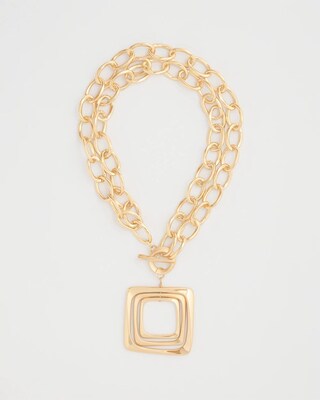 Adjustable Square Pendant Necklace click to view larger image.