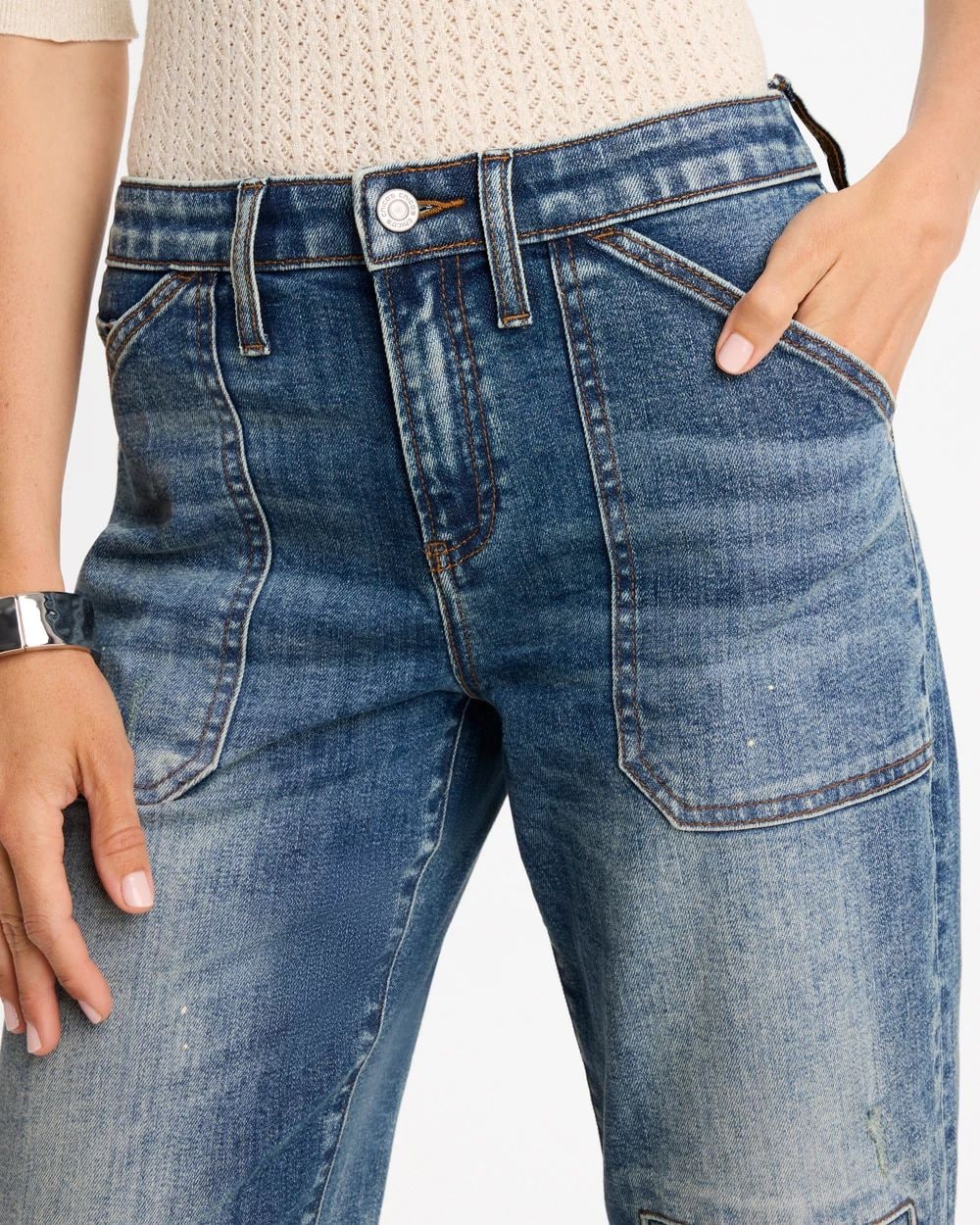 Vintage Boyfriend Utility Crop Jeans click to view larger image.