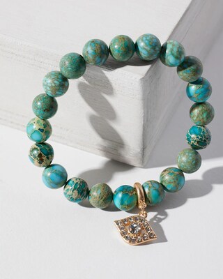 Evil Eye Drop Off Stretch Bracelet