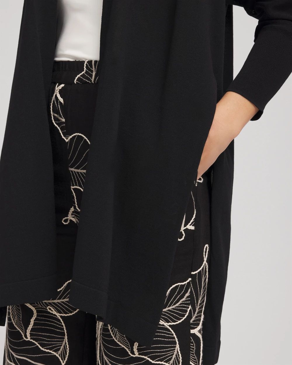 Long & Tie-Front Cardigan click to view larger image.