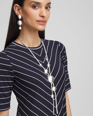 Silver Loop Drop Necklace click to view larger image.