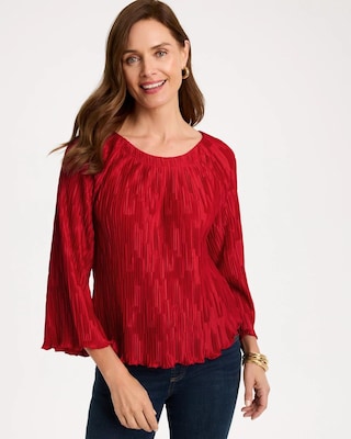Pleated Flare Sleeve Top