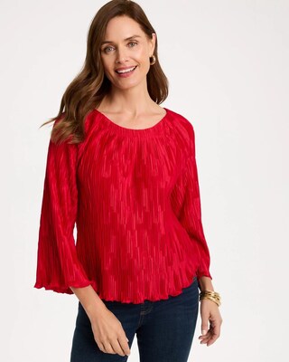 Pleated Flare Sleeve Top