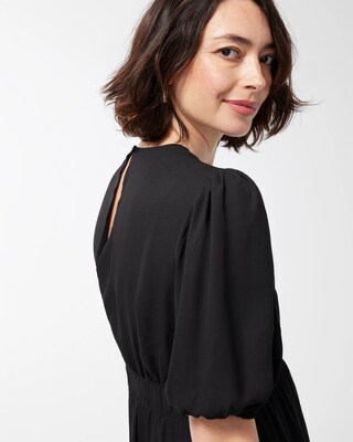 Black Label Georgette Gathered Dress