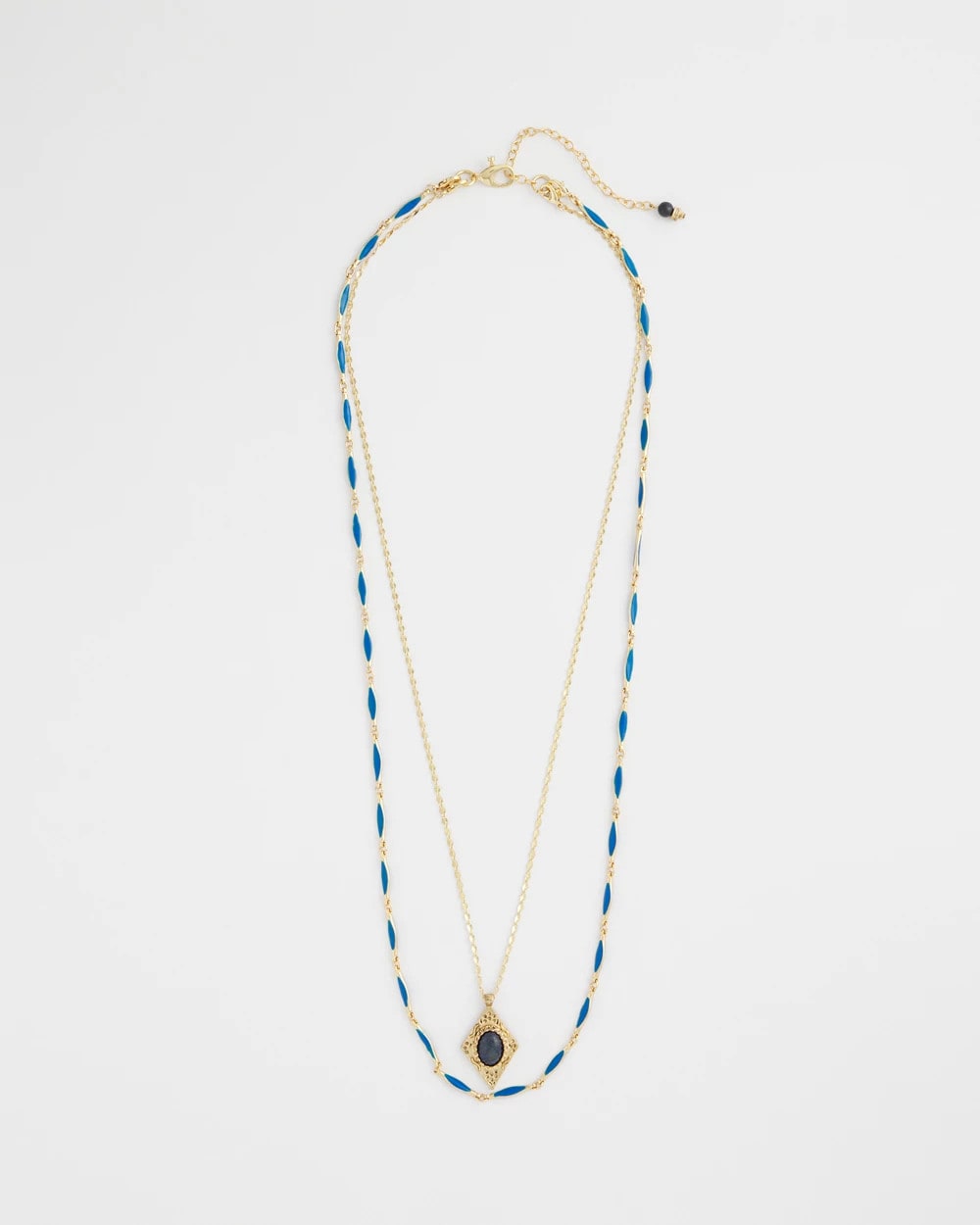 Double-Strand Sodalite Pendant Necklace