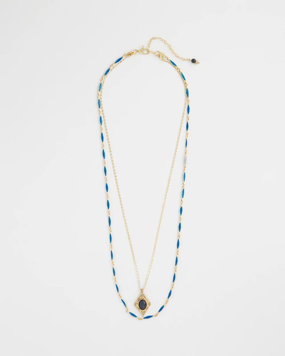 Double-Strand Sodalite Pendant Necklace click to view larger image.