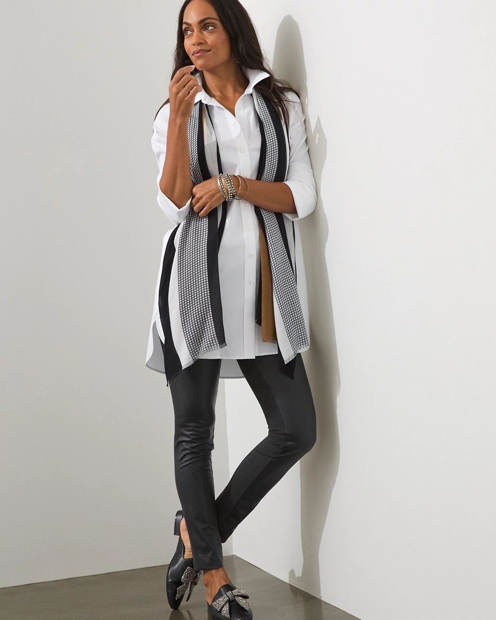 No-Iron Stretch Casual Collared Tunic