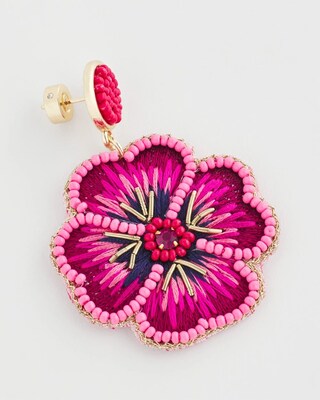 Thread Wrapped Flower Earrings click to view larger image.