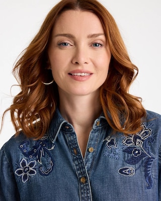 Embroidered Denim Shirt click to view larger image.