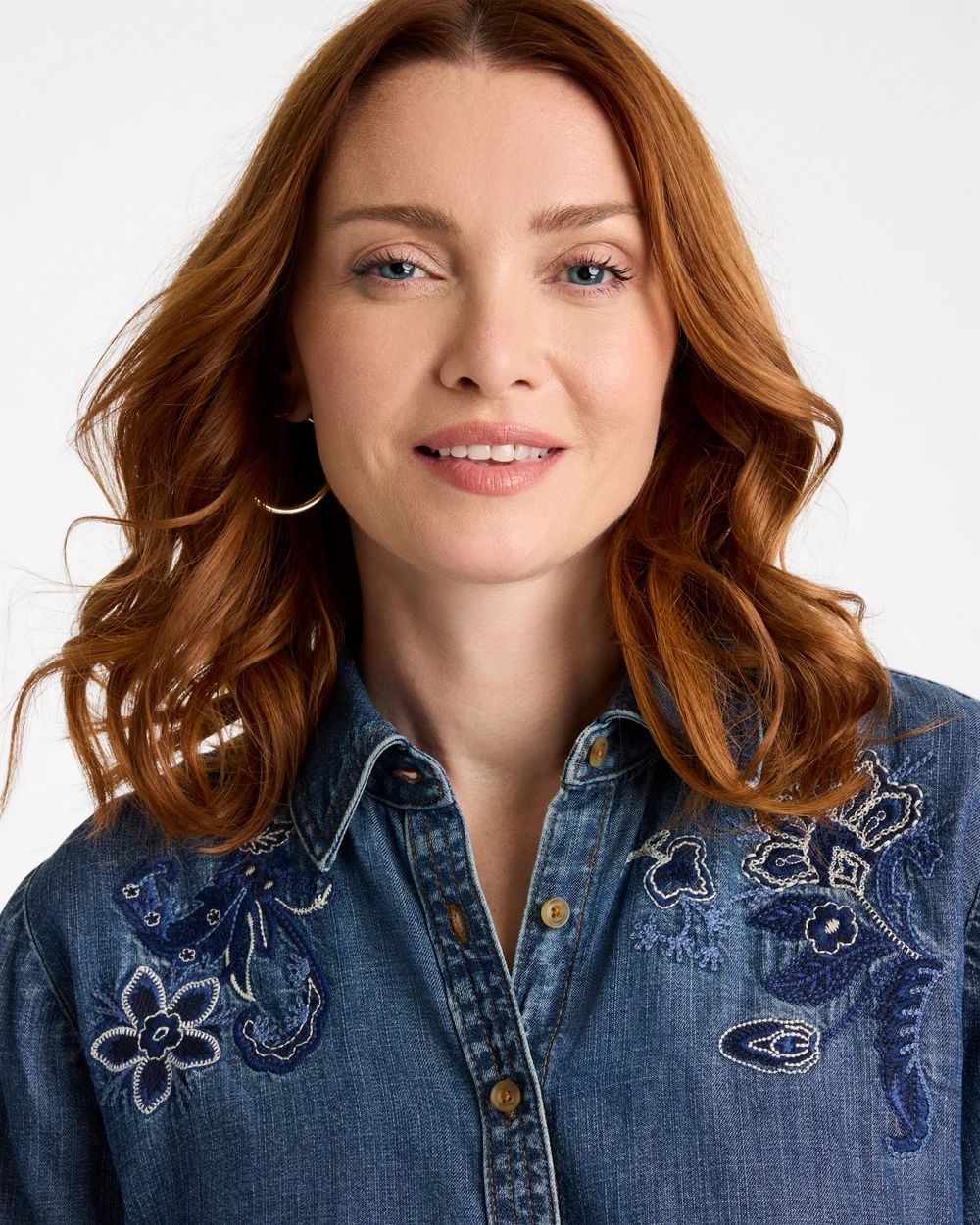 Embroidered Denim Shirt click to view larger image.