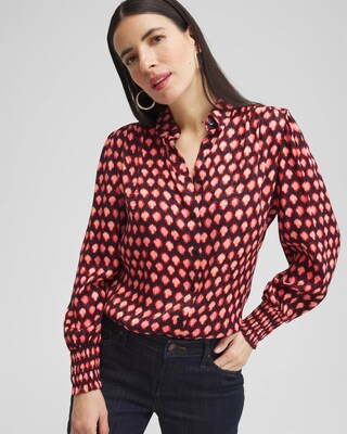 Ruffle Detail Ikat Blouse