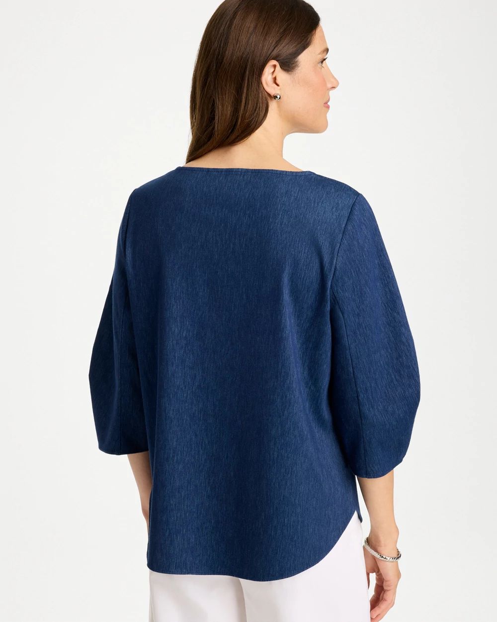 Ruffled Sleeve Knit Tee click to view larger image.