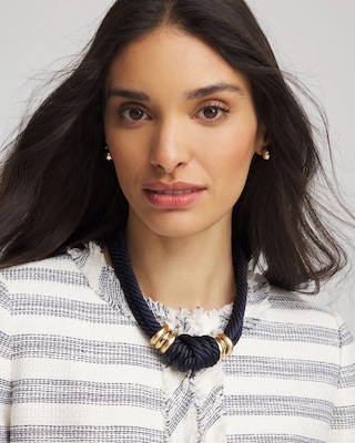 Navy Knot Rope Necklace click to view larger image.