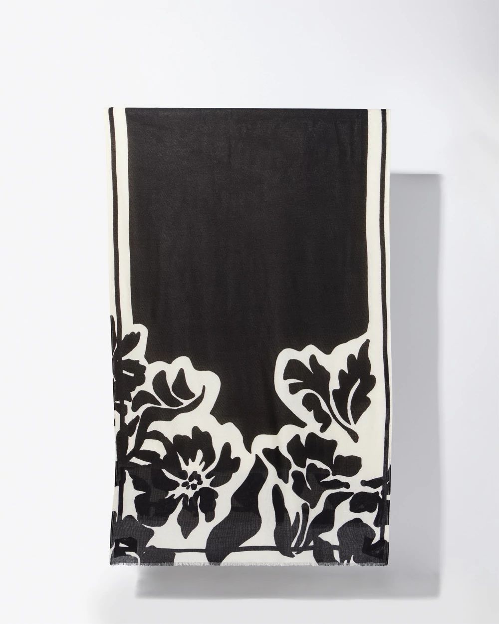 Floral Border Oblong Scarf