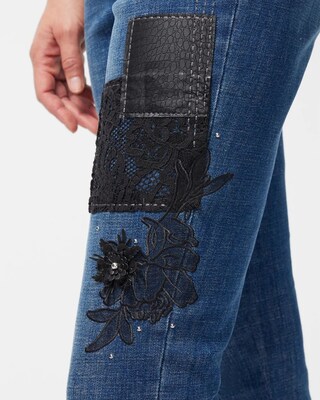 Girlfriend Patchwork Ankle Jeans