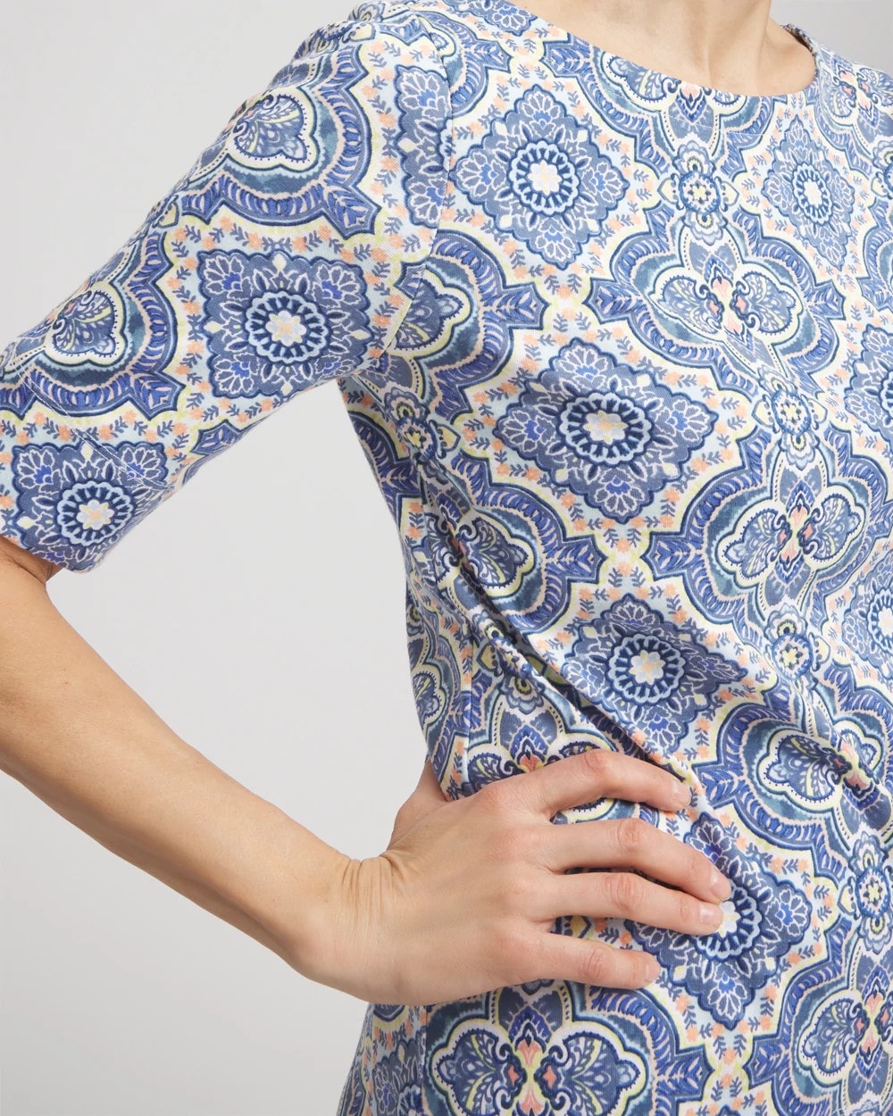 Medallion Pima Bateau-Neck Tee