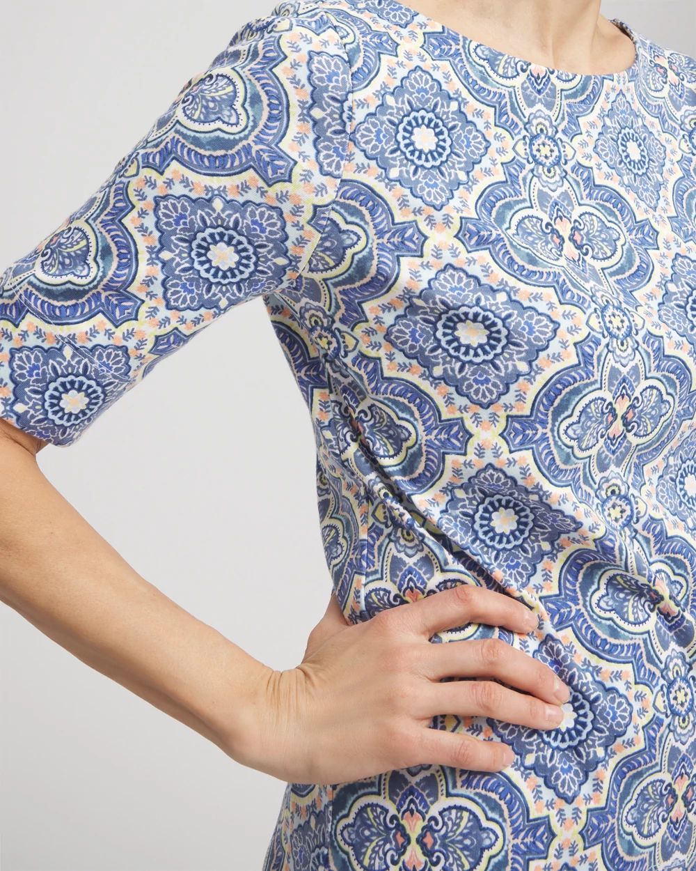 Medallion Pima Bateau-Neck Tee