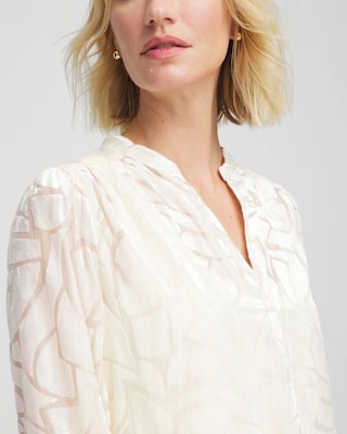 Cream Burnout Pullover Blouse click to view larger image.