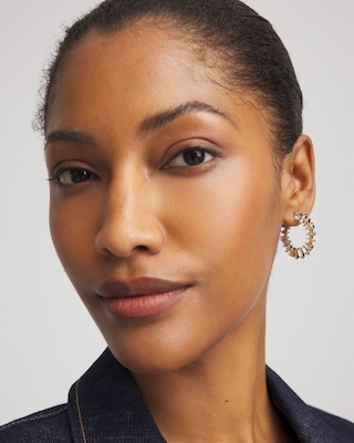Goldtone Front-to-Back Hoop Earrings