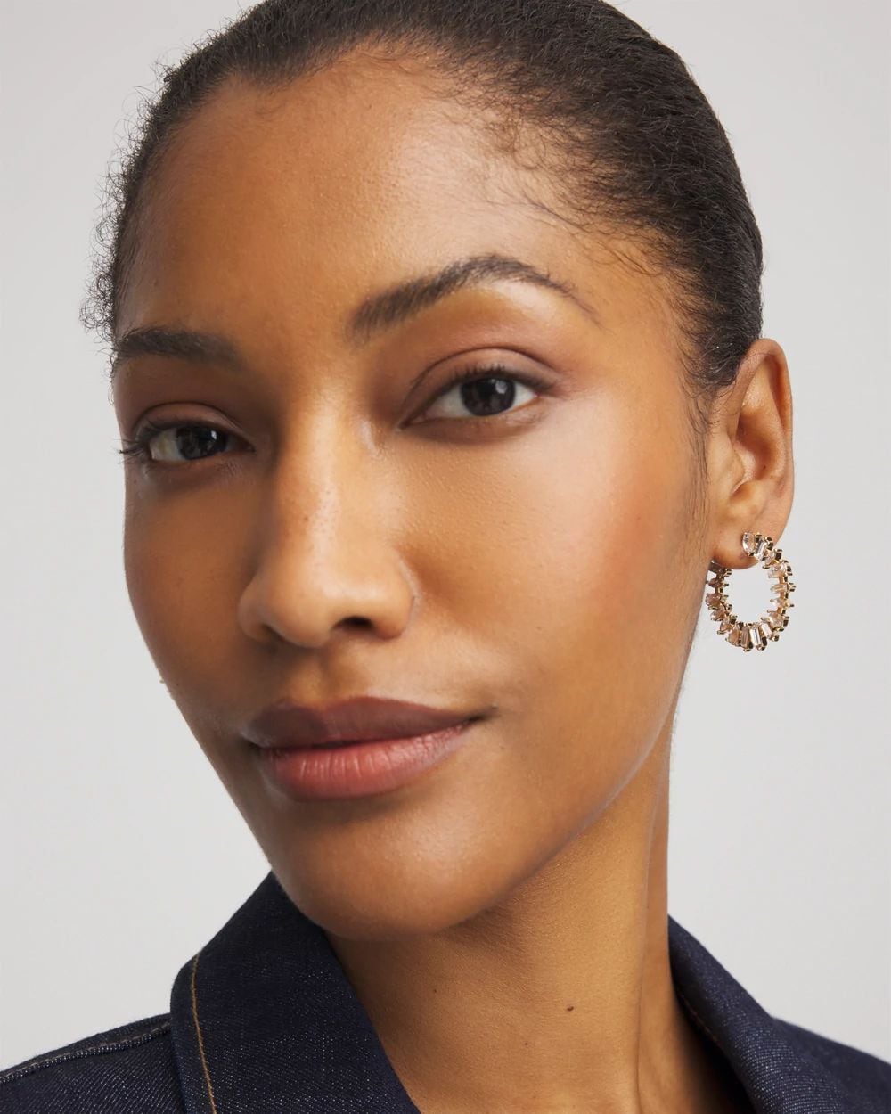 Goldtone Front-to-Back Hoop Earrings