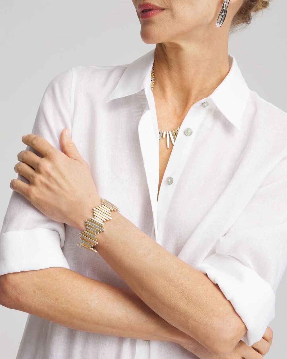Mixed-Metal Stretch Bracelet
