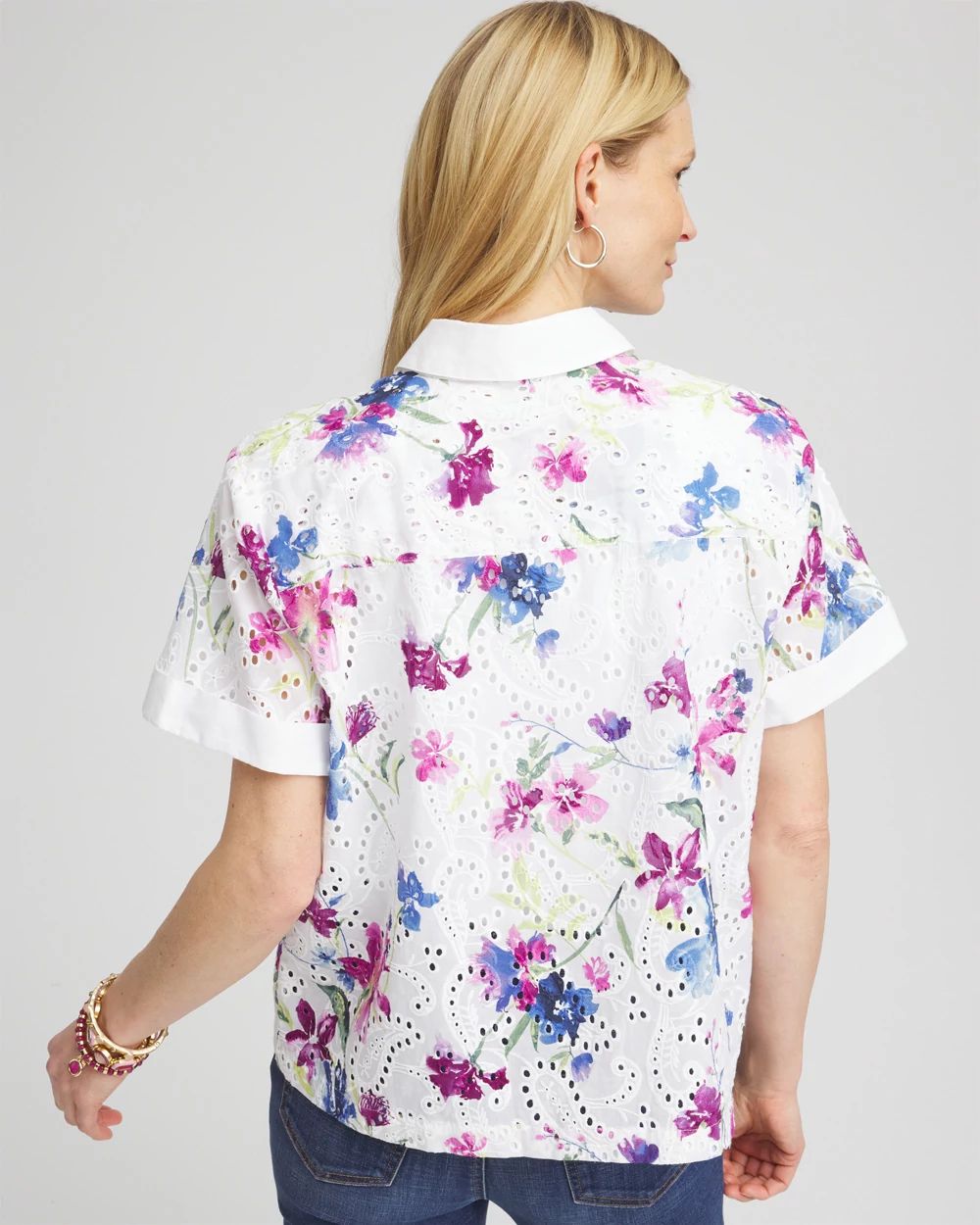 Cotton Eyelet Shirt click to view larger image.