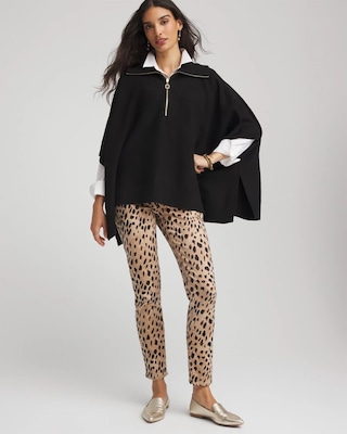 Cashmere-Blend Pullover Sweater Poncho click to view larger image.