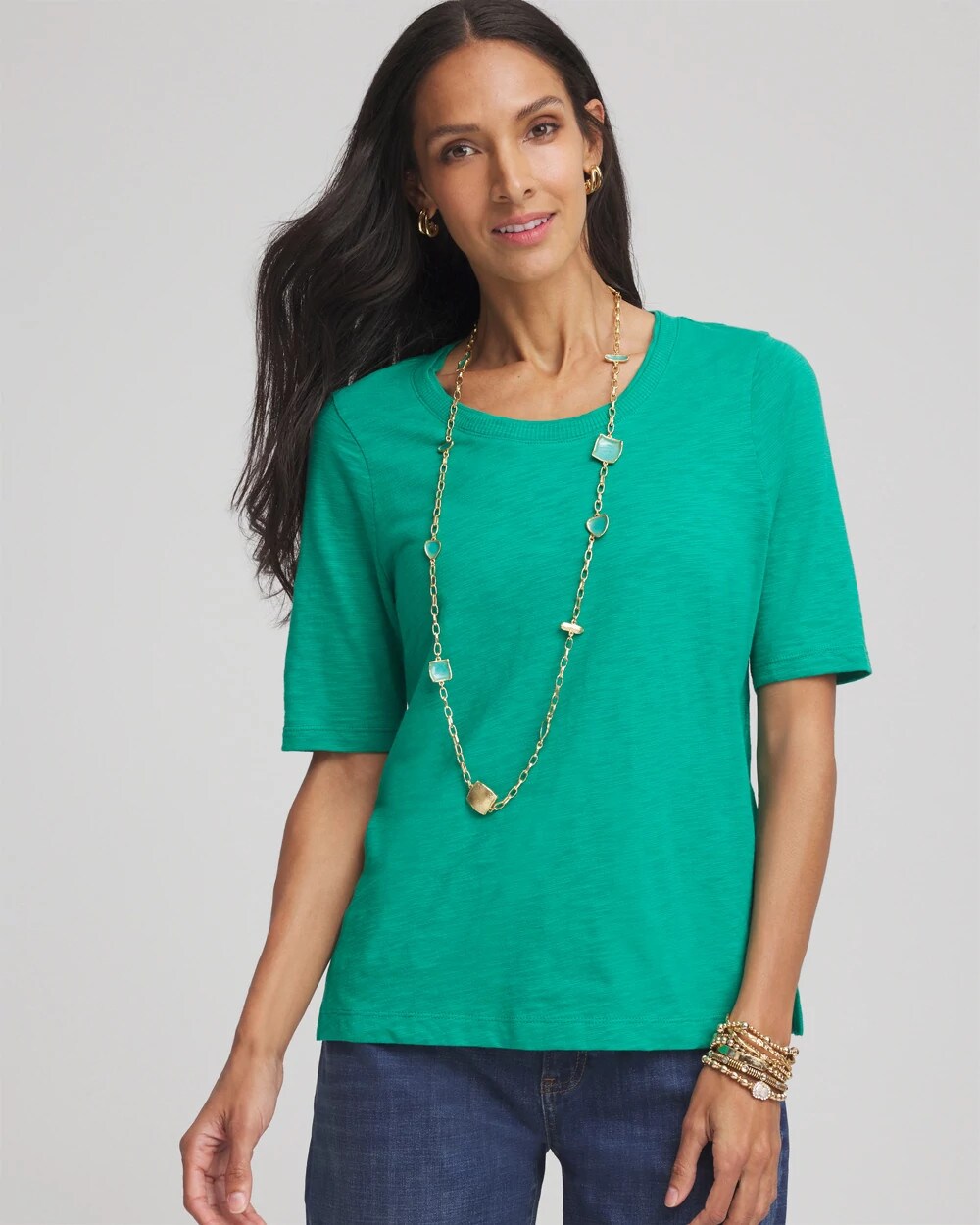 Slub Elbow-Sleeve Tee