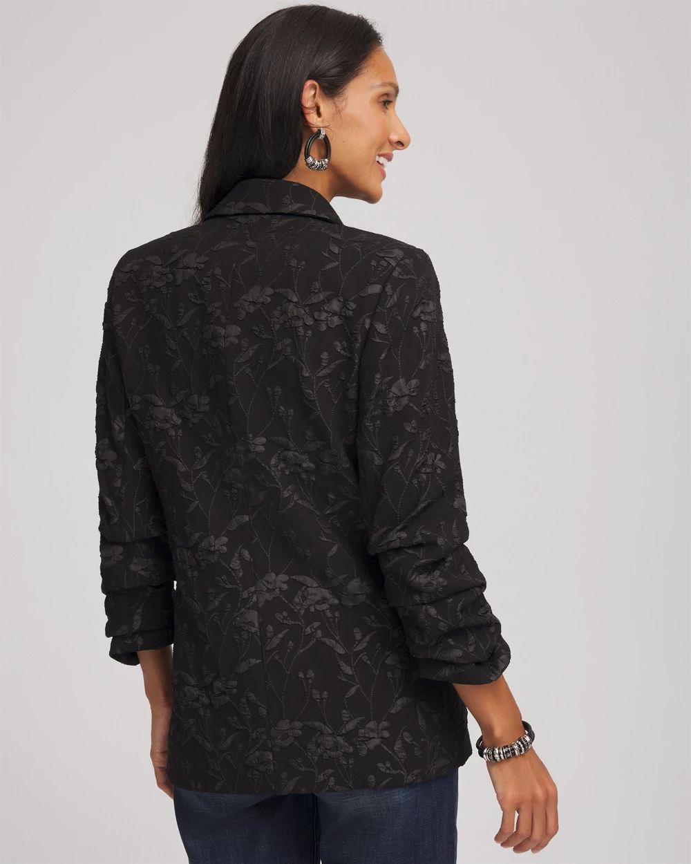 Jacquard Floral Blazer