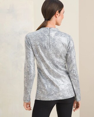 Python Sequin Mock Neck Top